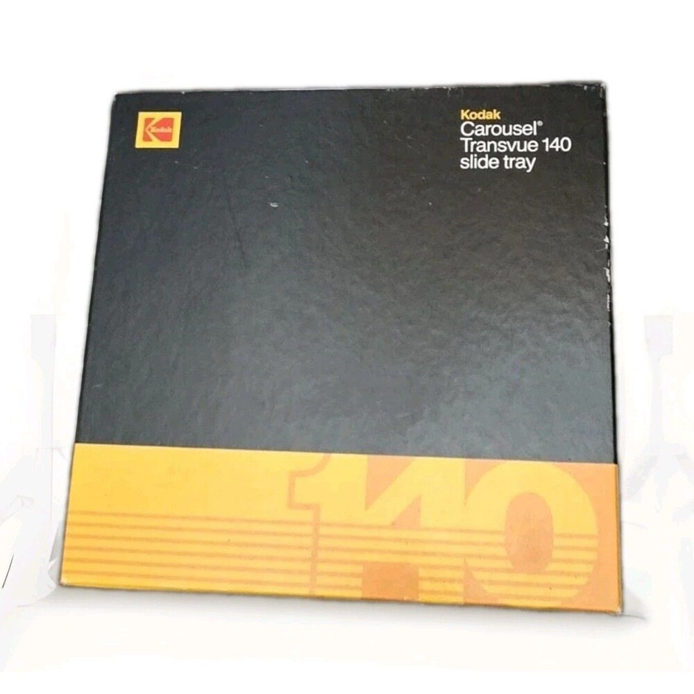Vintage Kodak Carousel Transvue 140 Slide Tray with Original Box Gray For Slides